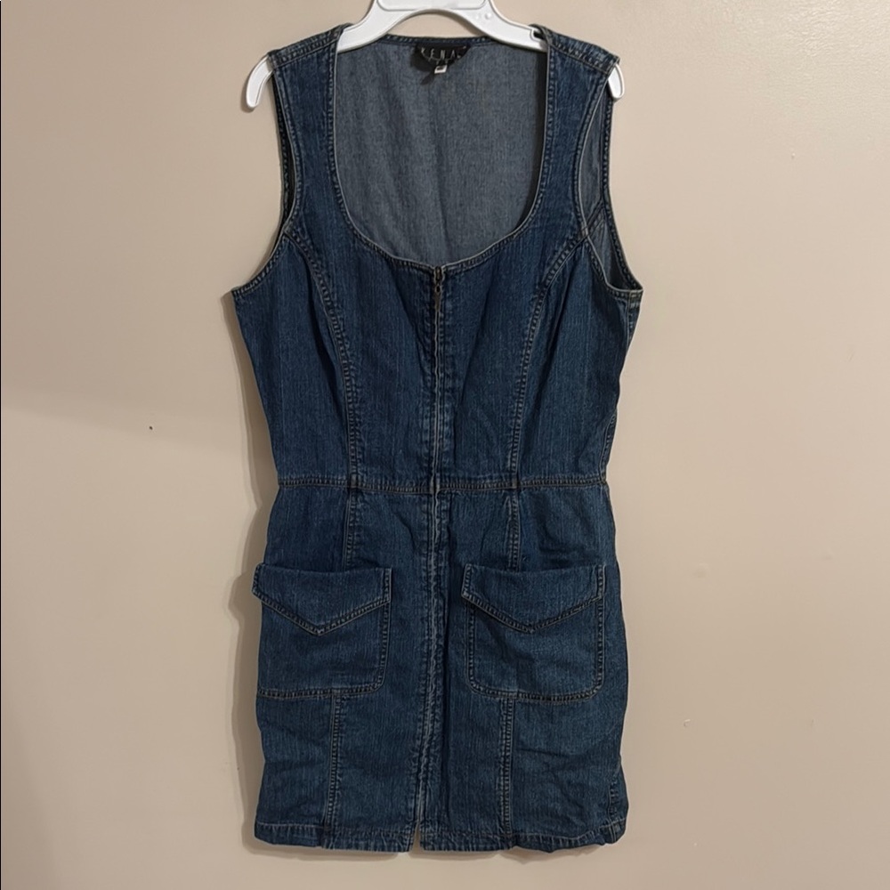 VTG Kenar Studio Denim Zip Up Dress with‎ Pockets Size 10